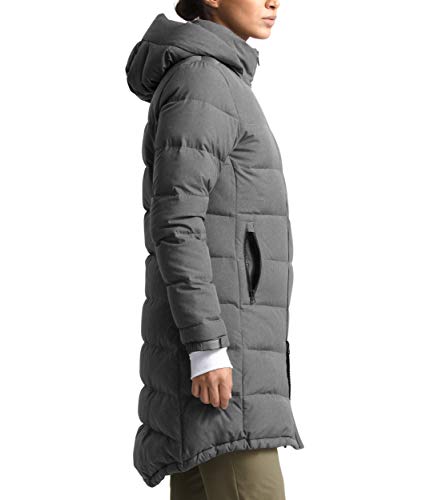The North Face Metropolis - Parka aislante III para mujer, abrigo largo de invierno, TNF gris jaspeado medio, M