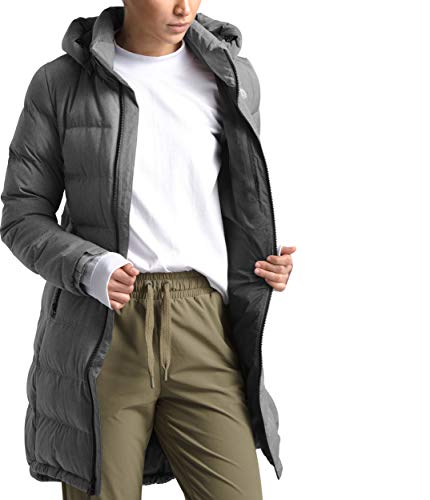 The North Face Metropolis - Parka aislante III para mujer, abrigo largo de invierno, TNF gris jaspeado medio, M