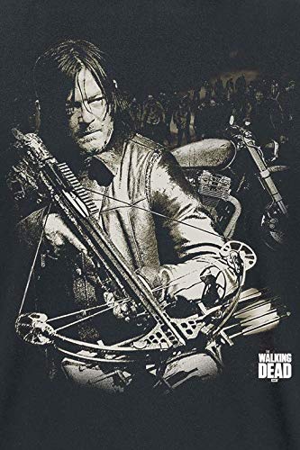 The Walking Dead Crossbow Ready Camiseta, Negro, L para Hombre