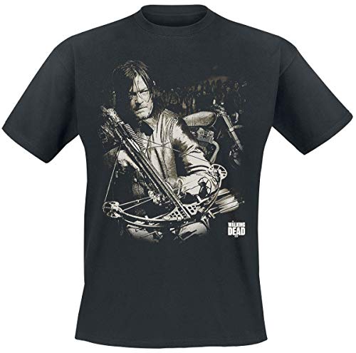 The Walking Dead Crossbow Ready Camiseta, Negro, L para Hombre