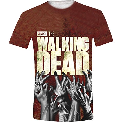 The Walking Dead Hands Sub Camiseta, Blanco, S para Hombre