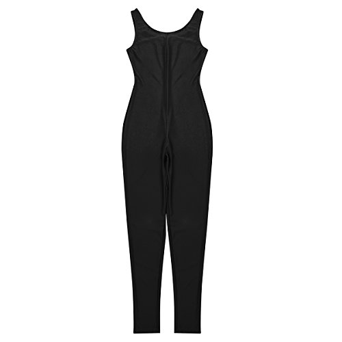 TiaoBug Mono de Danza para Mujer Maillots Conjunto de Gimnasia Ejercicios Traje Deportivo Bodysuit Unitard Elástico para Chicas Mujeres XL 2XL Negro M