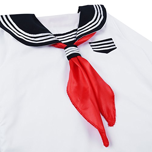 TiaoBug S-XXL 3Pcs Mujer Disfraz de Chica Japonesa Cosplay Traje de Marinero JK Uniformes Escolares Japoneses y Coreanos Estilo Británico para Chicas Blanco S