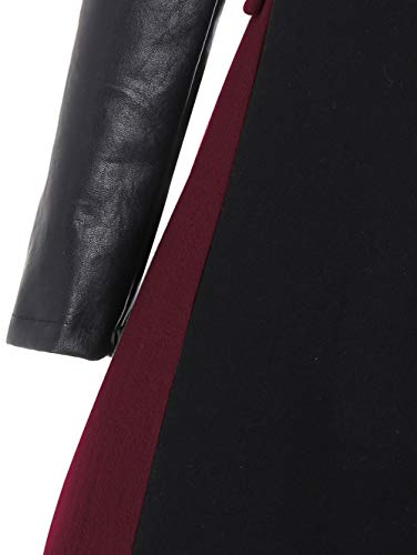 Toamen Abrigo Largo De Piel SintéTica De Invierno De Las Mujeres CáLidas De Invierno Chaqueta Sobretodo Desgastar (EU:M/Tamaño asiático:L, Vino Rojo)