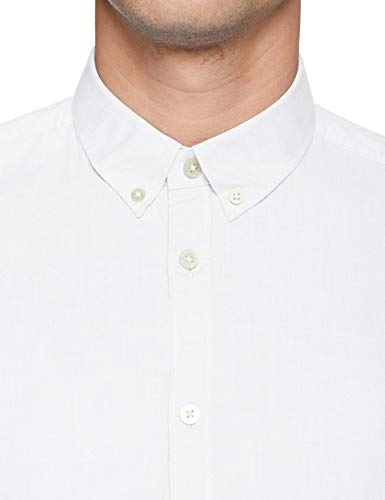 Tom Tailor Casual 1008320 Camisa, Blanco (White 20000), Medium para Hombre