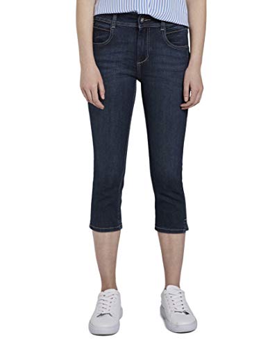 Tom Tailor Kate Capri Pantalones, 10282/Dark Stone Wash Deni, 26 para Mujer