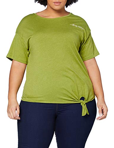 TOM TAILOR MY TRUE ME Knoten Camiseta, 20049 Wood Green Melange - Juego de Mesa [Importado de Alemania], 46 para Mujer