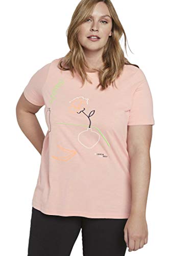 TOM TAILOR MY TRUE ME Stick Camiseta, 21171/Chicle Rosa, 46 para Mujer