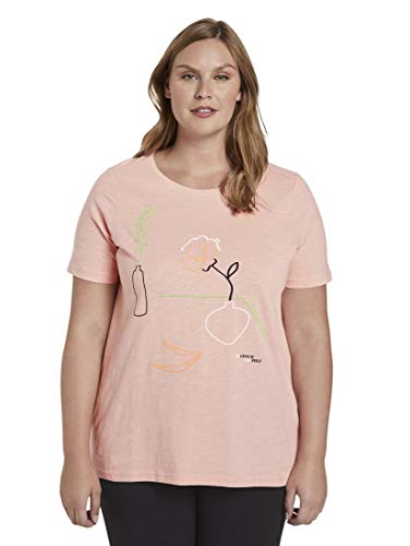 TOM TAILOR MY TRUE ME Stick Camiseta, 21171/Chicle Rosa, 46 para Mujer