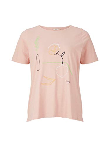 TOM TAILOR MY TRUE ME Stick Camiseta, 21171/Chicle Rosa, 46 para Mujer