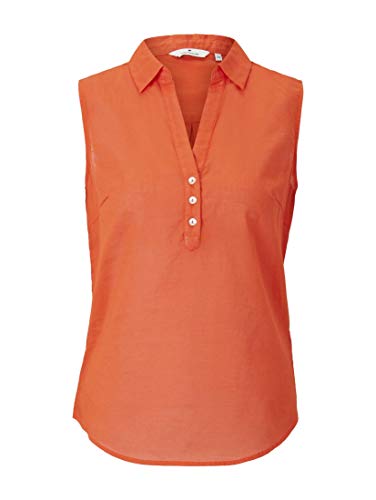 Tom Tailor Solid Camiseta, 22370 Strong Flame Orange - Juego de Mesa [Importado de Alemania], 44 para Mujer