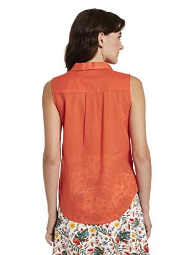 Tom Tailor Solid Camiseta, 22370 Strong Flame Orange - Juego de Mesa [Importado de Alemania], 44 para Mujer
