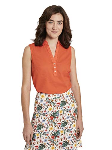 Tom Tailor Solid Camiseta, 22370 Strong Flame Orange - Juego de Mesa [Importado de Alemania], 44 para Mujer
