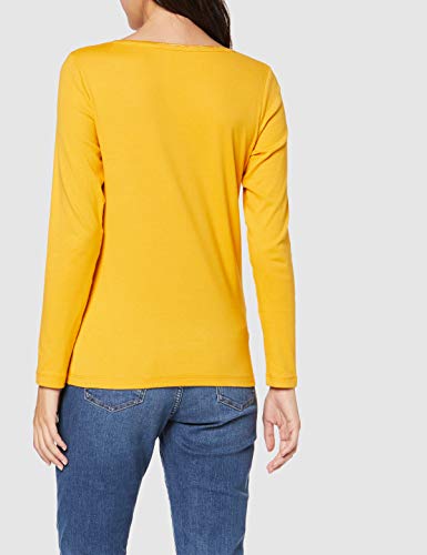 Tom Tailor T-Shirt Basic, Sat, XXL Camisa Manga Larga, Amarillo (Merigold Yellow 11216), XX-Large para Mujer