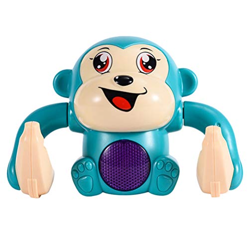 Tomaibaby Juguete de Baile Eléctrico Lindo Mono Animal Muñeca Niños Juguete de Volteo Musical Juguete Interactivo Juguete Educativo para Niños Favores de Fiesta Azul