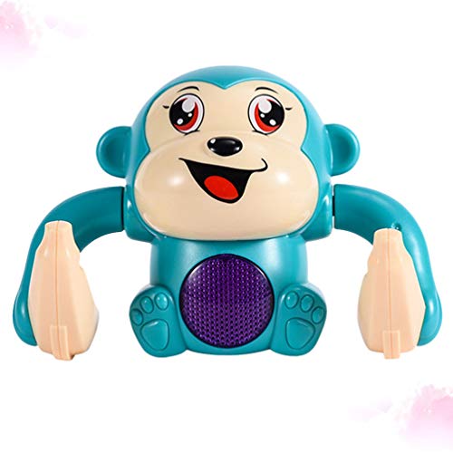 Tomaibaby Juguete de Baile Eléctrico Lindo Mono Animal Muñeca Niños Juguete de Volteo Musical Juguete Interactivo Juguete Educativo para Niños Favores de Fiesta Azul