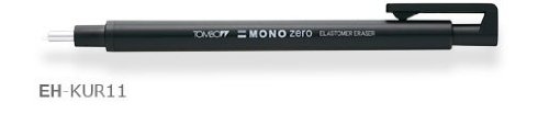 Tombow Mono Zero goma de borrar de precisión de punta redonda + 4 goma de borrar de repuesto
