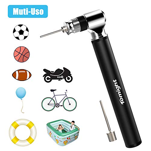 tomight Mini Bomba para Bicicleta, Bomba de Mano Pequeña con Válvulas Presta y Schrader Portátil, Compacta, Duradera y Rápida con Alta Presión 300PSI para Carretera Bicicletas de Montaña, Pelota y BMX