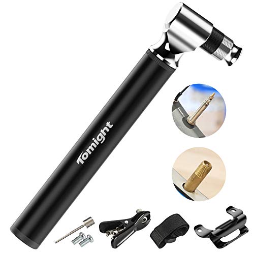 tomight Mini Bomba para Bicicleta, Bomba de Mano Pequeña con Válvulas Presta y Schrader Portátil, Compacta, Duradera y Rápida con Alta Presión 300PSI para Carretera Bicicletas de Montaña, Pelota y BMX