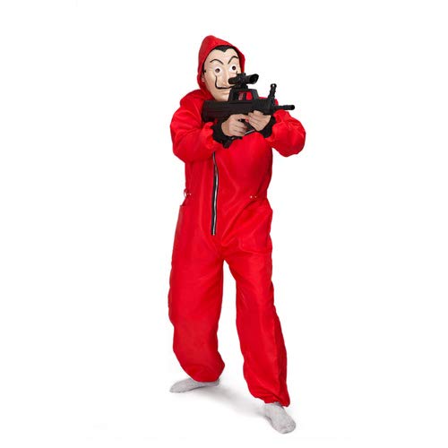 Tomlyws Disfraz unisex de la casa del dinero, mono rojo, temporada 4, con máscara Dali, cosplay, jersey, disfraz, traje rojo, disfraz para carnaval, Halloween, mono L