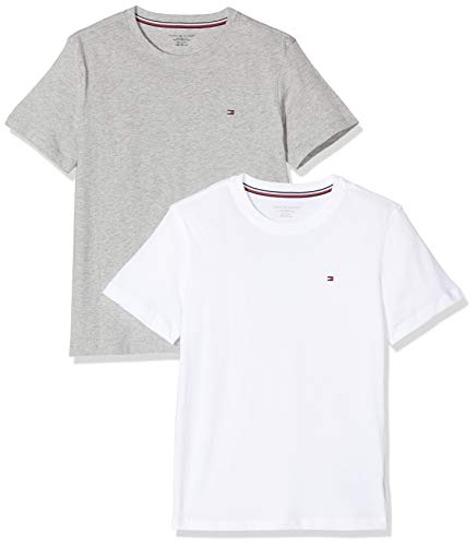 Tommy Hilfiger 2p Cn tee SS Top de pijama, Blanco, 12-13 años para Niños