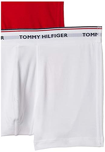 Tommy Hilfiger 3p Trunk Bóxer, Blanco (White/Tango Red/Peacoat 611), Medium (Pack de 3) para Hombre