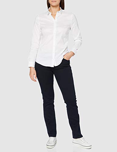 Tommy Hilfiger AMY STR SHIRT LS W1 Camisa, Blanco (Weiß (CLASSIC WHITE 100), Talla de fabricante: 8 para Mujer