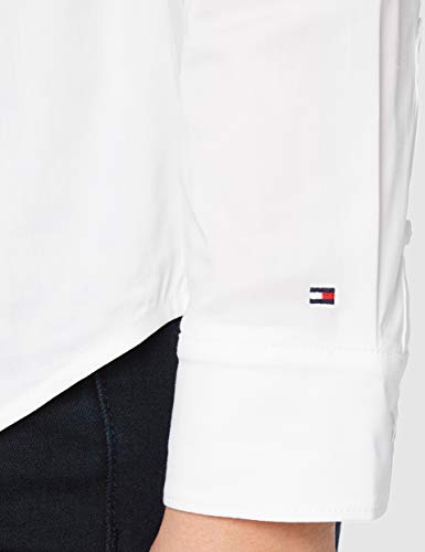 Tommy Hilfiger AMY STR SHIRT LS W1 Camisa, Blanco (Weiß (CLASSIC WHITE 100), Talla de fabricante: 8 para Mujer