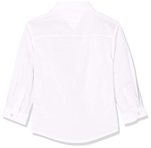 Tommy Hilfiger Boys Stretch Oxford Shirt L/s Blusa, Blanco (Bright White 123), 152 (Talla del Fabricante: 12) para Niños