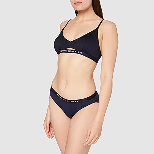 Tommy Hilfiger Briefs B Braguitas con Cintura Elástica y Logo, Azul (Navy Blazer), L para Mujer