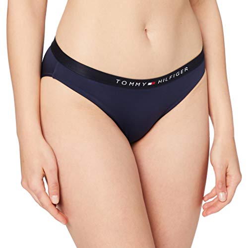 Tommy Hilfiger Briefs B Braguitas con Cintura Elástica y Logo, Azul (Navy Blazer), L para Mujer