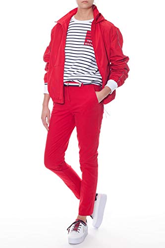 Tommy Hilfiger - Chaqueta cortavientos para mujer, color rojo rojo M