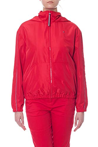 Tommy Hilfiger - Chaqueta cortavientos para mujer, color rojo rojo M