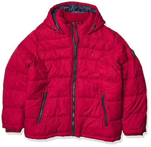 Tommy Hilfiger Chaqueta de Puffer con capucha para hombre - rojo - Medium