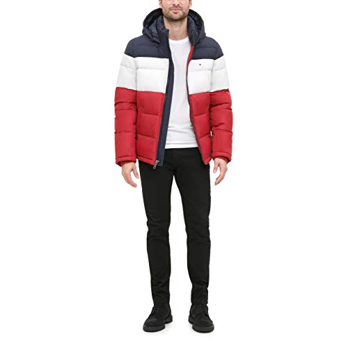 Tommy Hilfiger Chaqueta de Puffer con capucha para hombre - - X-Large alto