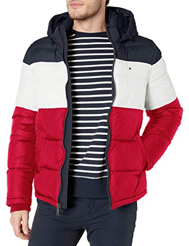 Tommy Hilfiger Chaqueta de Puffer con capucha para hombre - - X-Large alto