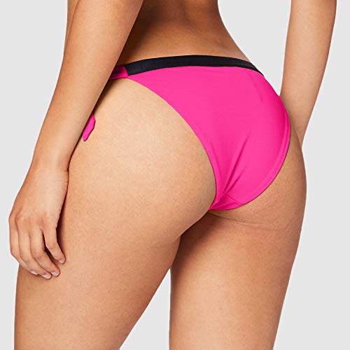 Tommy Hilfiger Cheeky Side Tie Parte de Arriba de Bikini, Rosa (Pink GLO), XS para Mujer