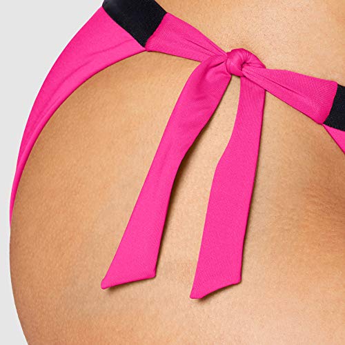 Tommy Hilfiger Cheeky Side Tie Parte de Arriba de Bikini, Rosa (Pink GLO), XS para Mujer