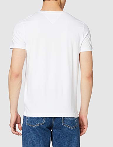 Tommy Hilfiger Core Stretch Slim Cneck tee, Camiseta Hombre, Blanco (Bright White 100), Medium