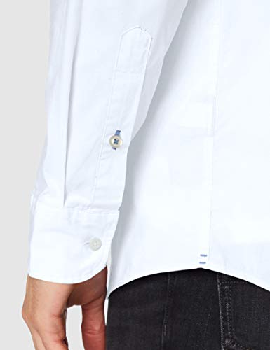 Tommy Hilfiger Core Stretch Slim Poplin Shirt Camisa, Blanco (Bright White 100), Medium para Hombre