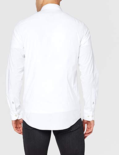 Tommy Hilfiger Core Stretch Slim Poplin Shirt Camisa, Blanco (Bright White 100), Medium para Hombre
