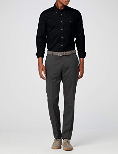 Tommy Hilfiger Core Stretch Slim Poplin Shirt Camisa, Negro (Flag Black 083), Large para Hombre