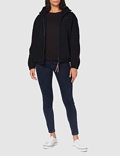 Tommy Hilfiger Cory Funnel Packable Windbreaker Chaqueta, Negro (Black Bds), 36 (Talla del Fabricante: Small) para Mujer