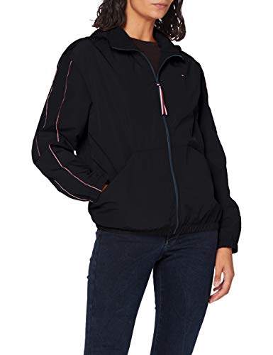 Tommy Hilfiger Cory Funnel Packable Windbreaker Chaqueta, Negro (Black Bds), 36 (Talla del Fabricante: Small) para Mujer