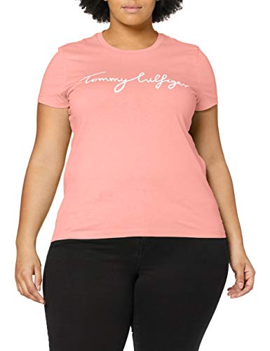 Tommy Hilfiger Crew Neck Graphic tee Camiseta, Rosa (Pink Grapefruit Th8), 34 (Talla del Fabricante: X-Small) para Mujer
