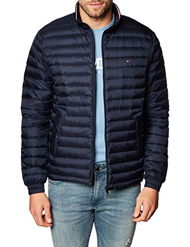 Tommy Hilfiger de los Hombres Chaqueta de plumón Core Packable, Azul, M