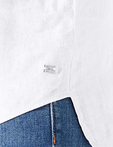 Tommy Hilfiger Essential C Camisa con Mangas con Dos Botones, Blanco (White), 34 EU para Mujer