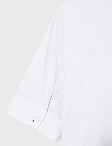 Tommy Hilfiger Essential C Camisa con Mangas con Dos Botones, Blanco (White), 34 EU para Mujer