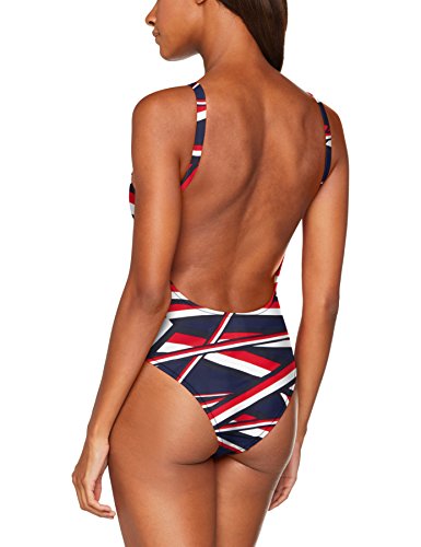 Tommy Hilfiger Iconic High Cut Bathing Suit baño, Azul (Global STP Blue), 10 (Talla del Fabricante: 38) para Mujer