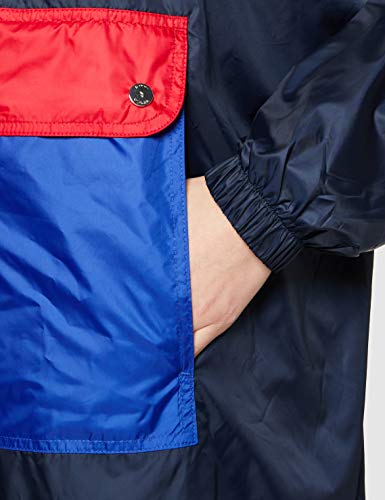 Tommy Hilfiger Indi Packable Windbreaker Chaqueta, Azul (Peacoat Multi 443), Small (Talla del Fabricante: S-M) para Mujer